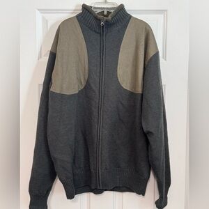 Beretta Brown Green FullZip Shooting Patch Wool Blend Lined Hunting Jacket Large